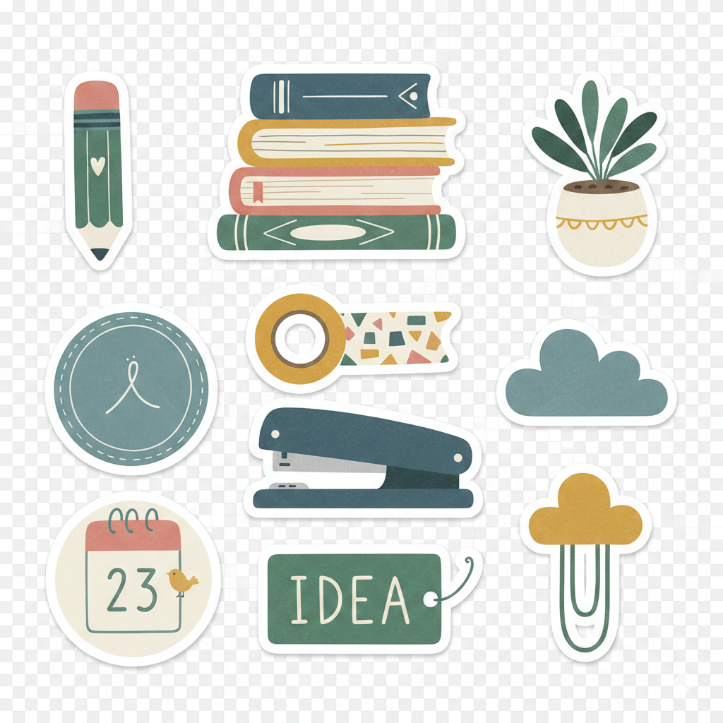 北欧風文房具シール